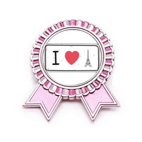 Broche I Love Eiffel Tower métal rose M : l'accessoire idéal pour raviver un vêtement trop terne