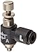 Legris 7660 03 09 Nylon Air Flow Control Valve, 90 Degree Elbow, Meter-Out, External Screw/Knob, 3 mm Tube OD x M3 Metric Male