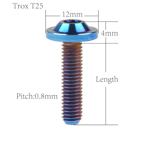 Vis Torx M5 en titane bleu aéronautique pour fixations VTT - 6