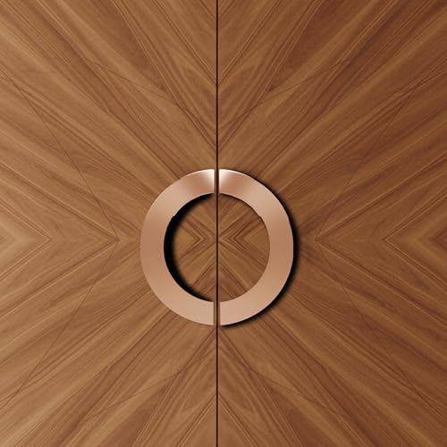 FITTINGO 96mm PVD Rose Gold Cabinet Handle 1327 Half Round Shape – Sturdy Zinc Alloy Pull for Modular Kitchen Cabinets, Cupboards, Drawers and Wardrobe Furniture, Sleek Heavy Duty Design – Pack of 10