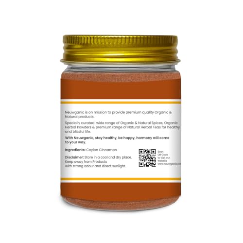Image of Neuwganic - Natural Ceylon Cinnamon Powder | Pure & Natural Dalchini | Indian Organic Spices | Ideal for Making Cookies /Masala Tea /Desserts | 75 Gm Pack of 1