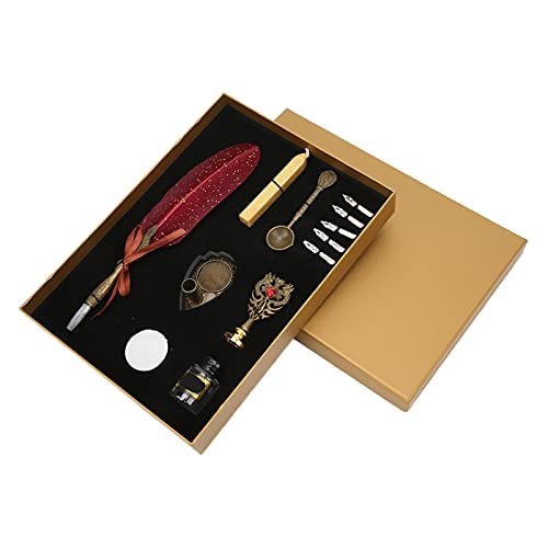 Elegant-Pen-Set-British-Retro-Style-with-Sprinkling-Gold-Dip-Pencil-for-Calligraphy-Meaningful-Teachers-Elders-Lovers-Desktop-Decoration-SP094906-gold-wine-red