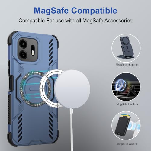 Image of Zapcase Back Case Cover for Oneplus N6 5G | Magnetic Case with Built-in Metal Ring | Supports MagSafe Charger, Wallet & Car Mount | Shockproof Hybrid PC + TPU | Blue