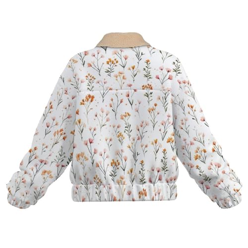 Chaqueta de forro polar para mujer con estampado de flores silvestres para senderismo y ocio 6