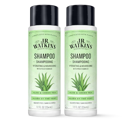 J.R. Watkins Daily Hydration Shampoo, Aloe & Green Tea - 12 fl oz (Pack of 2)