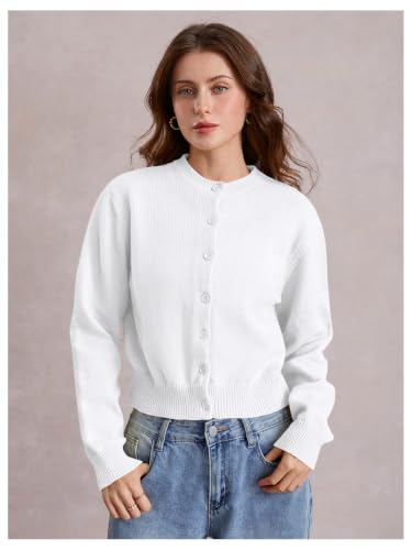 Image of SOLY HUX Women's Button Down Cropped Lightweight Cardigan Sweater | Cute Fall Fashion, 2026