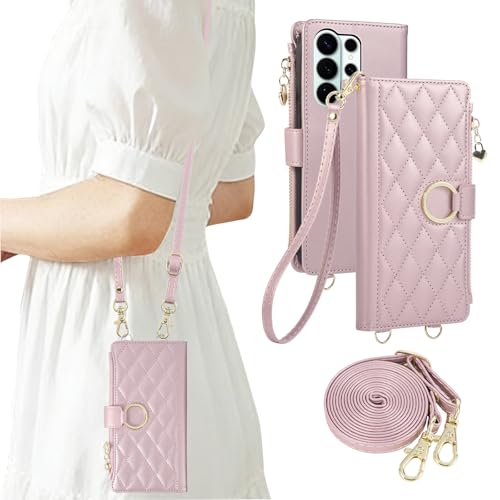Mldjomid ������ Galaxy S25 Ultra �P�[�X �蒠�^ �V�����_�[ �M�����N�V�[s25�E���g�� �X�}�z�P�[�X �����O�t�� 6.9�C���`�Ή� Galaxy S25 Ultra �蒠�^�P�[�X ���K���� �J�[�h���[ SC-52F SCG32 