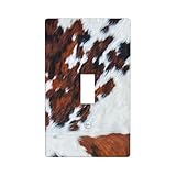 Rustic Cow Faux Fur, Cowhide Pc Decorative Wall Panel, A Medium-Sized Non Breakable Thermoplastic Panel Cover Used For Decorating Socket Switches