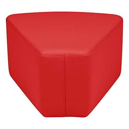 Image of Sprogs 12 inch H Structured Wedge Stool -Flexible Modular Collaborative Soft Seating for Office, Home, Lounge and School Classrooms with Durable Frame & Set of 2 inch Casters Add-on -Red