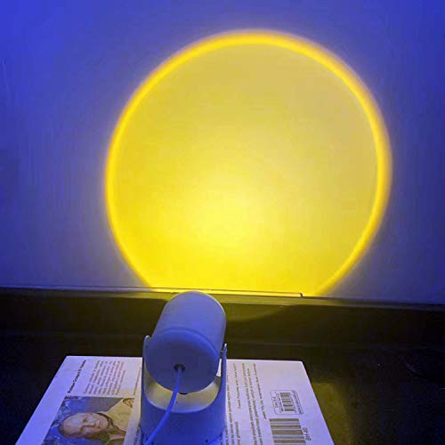 YLJYST Proyector de lumière de Nuit de Coucher de Soleil, lumière LED, lumière de projecteur de Coucher de Soleil ARC-en-Ciel rotatif à 90 degrés, lumière Romantique pour Enfants et adultes Cover