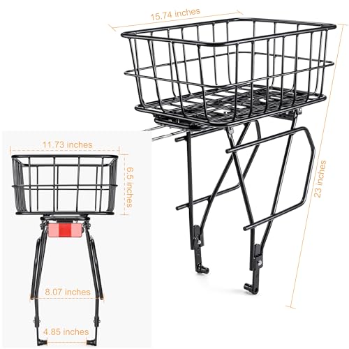Cxwxc Rear Bike Rack With Basket - Bike Cargo Rack For Disc Brake/Non-Disc Brake Mount thumb #4