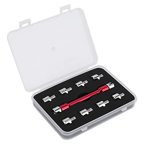 Motorrad Speichenschlüssel Set, 5, 0 6, 8 Länge 93 Mm/3, 7 Zoll Geländewagen Radspeichenschlüssel CNC Schlüssel Set, Leicht zu Transportieren und Aufzubewahren, Zum Einstellen Der Reifenlinien(Rot)
