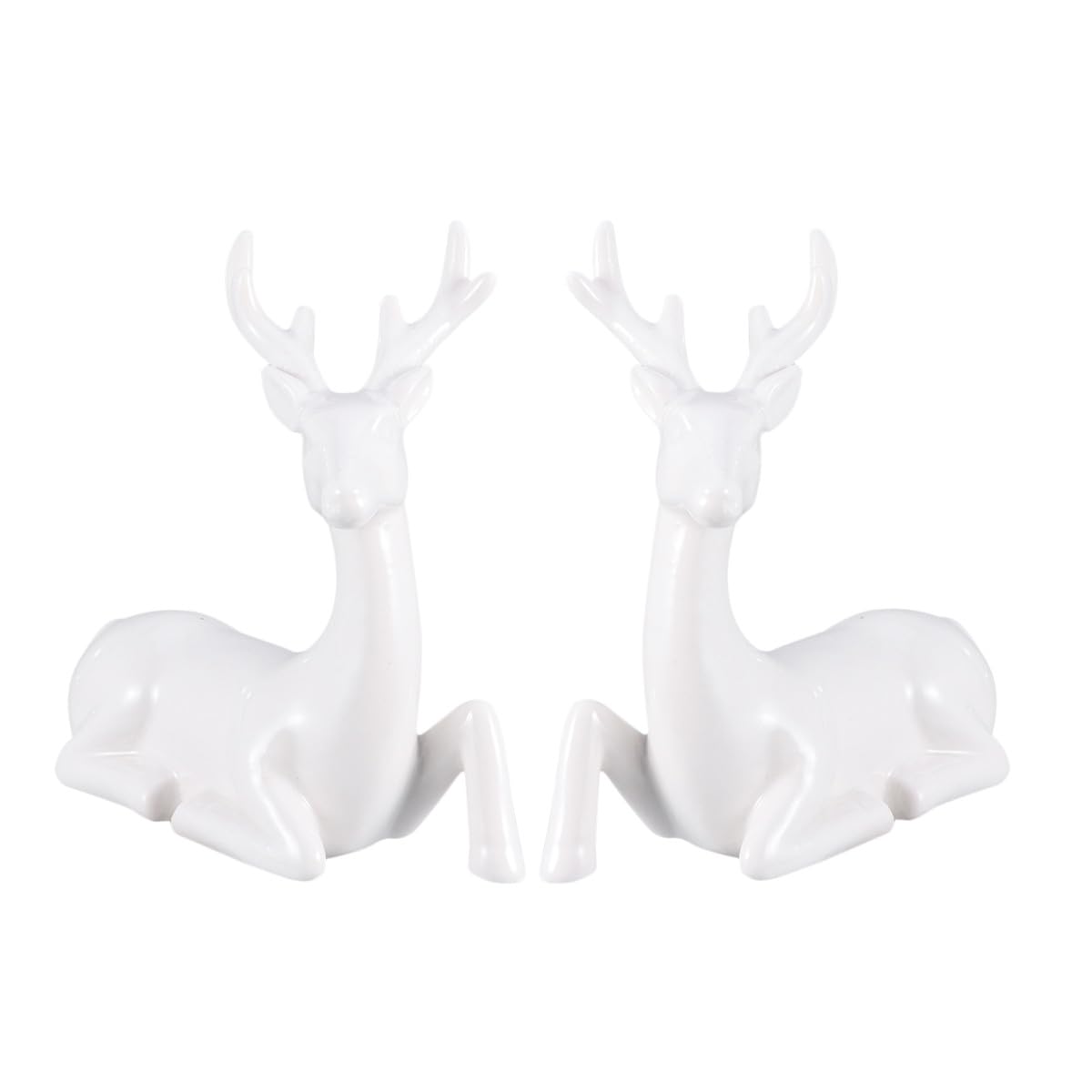 Figurines de cerfs en céramique blanche Yardwe pour décoration intérieure