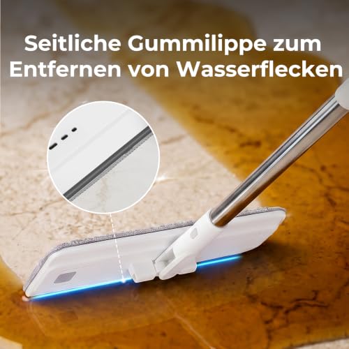 Midyb Wischmopp Set mit Eimer,2 in 1 Wischer Set für Hartholz Fliesen, 3.7L