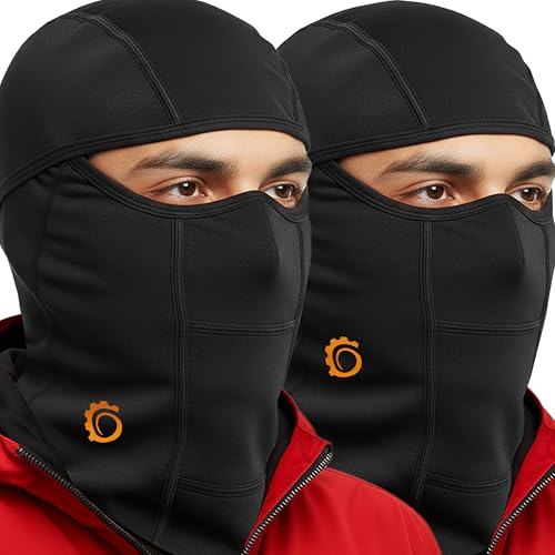 GearTOP Balaclava Ski Mask - Super Roubaix Quick Dry 2 Black Winter Masks for Men and Women for Skiing, Snowboard, Motorcycle, Face Mask for Cold Weather Baklava Masks, Pasamontañas para el Frio