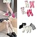 Oxtxuzdm 4 Pair Girls Autumn Winter Bowknot Socks Comfortable Cotton Ankle Fashionable Socks set for Kids