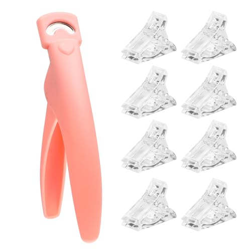 Nagelknipper Tip Cutters Voor Acryl Valse Nep Gel en Gel en Acryl Nagels Met 6 Stks Clip Voor Salon Thuis Nail Art Roze