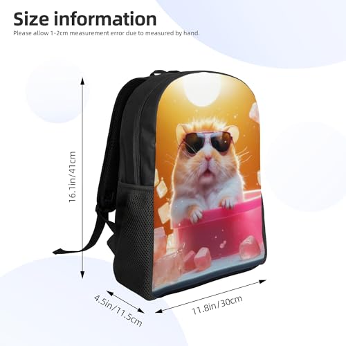 Travel Backpack for Women & Men Hamster Sunglasses Lightweight, Large Capacity Backpack For Adult 16 Inch4