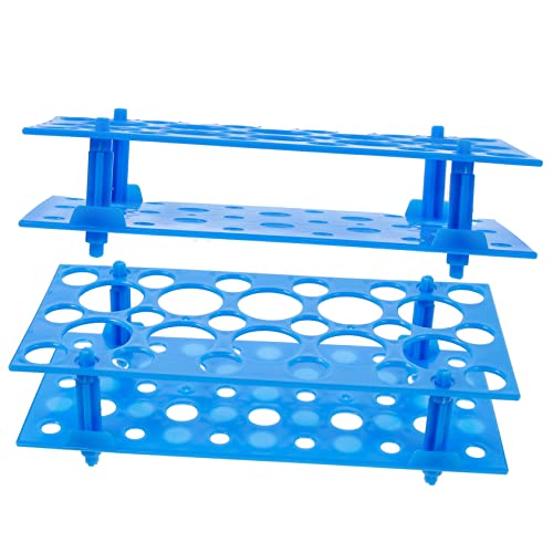 KICHOUSE 2pcs Rack Test Drying Rack Lab Racks Test Tray PVC Rack Holder Rack Pipe Holder Centrifuge Rack Laboratory Pipe Stand Blue Plastic