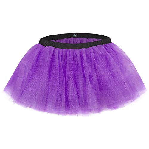 Gone For a Run Tutus for Women Adult - Fluffy Tulle Tutu Skirt - Running Costume - Neon Purple - One Size Fits Most