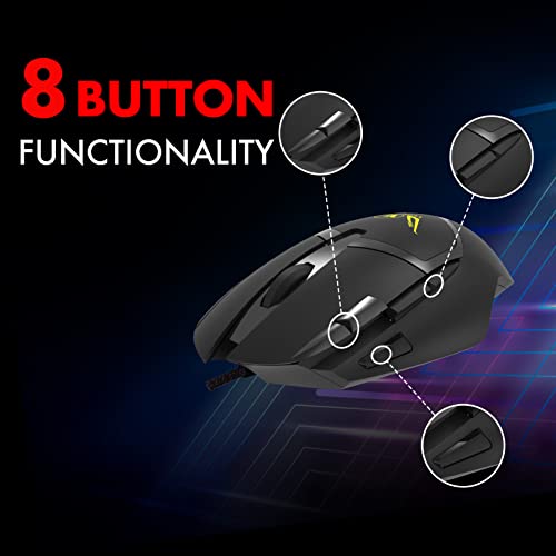 Image of Wings Crosshair 205 Wired Optical Gaming Mouse (USB 3.0, Black), one Size