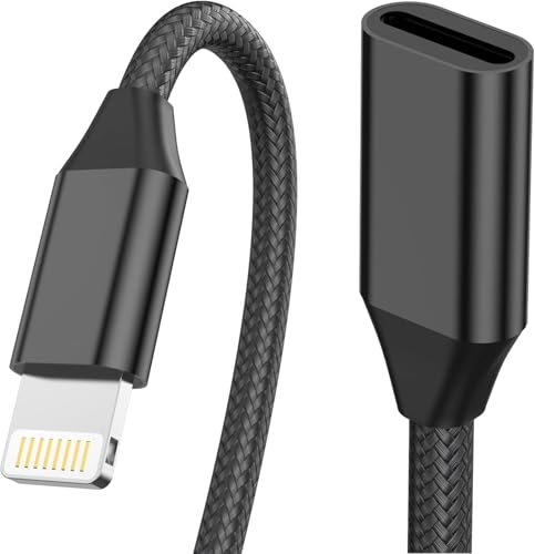 [Apple MFi Certified] iPhone Charger Extension Cable Nylon Braided iPhone Charging Extension Male to Female Cord Extender Dock for iPhone 14 Pro 13 Pro 12 11 X 8 Video Data Audio for Live Streaming
