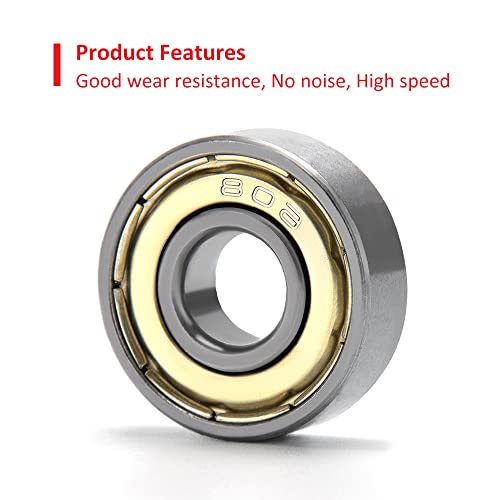 YIXISI 10 PCS 608 ZZ Ball Bearings, 608zz Skateboard Bearings - Image 3