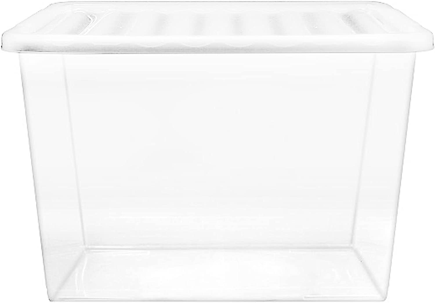 Pluto Packaging Extra Large Clear 80 Litre Stackable Home Office Plastic Storage Container With Lids (1)
