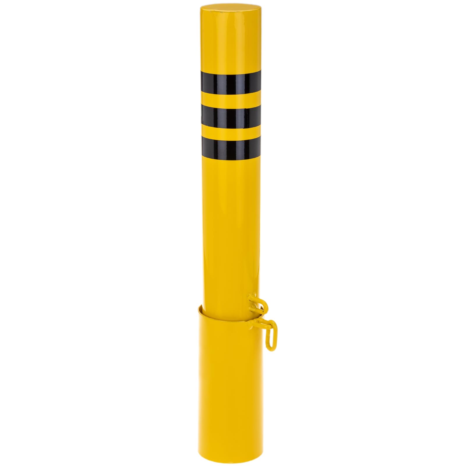 PrimeMatik Bolardo de acero con base enterrada removible 110x1000mm