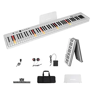 Cossain 88 Key Digital Piano with Lighted Keys, Folding Piano Keyboard [Full Size/Semi-Weighted] Portable Piano w/Piano Bag, [Bluetooth & MIDI] Electric Piano Keyboard for Beginners, Teens, Adult