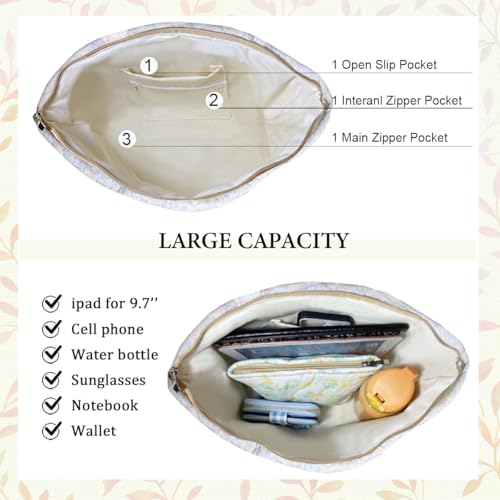 Image of Sunwel Fashion Top Zipper Floral Quilted Bag Small Tote Bag for Women