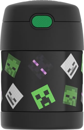 Image of THERMOS FUNTAINER Insulated Food Jar - 10 Ounce - Kid Friendly Food Jar with Foldable Spoon, Minecraft