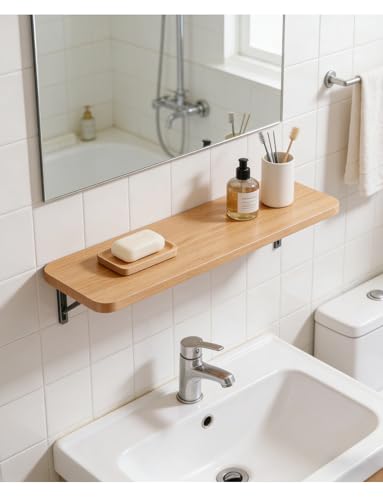 Étagère murale pliable en bois pour cuisine et salon comme table suspendue gain de place