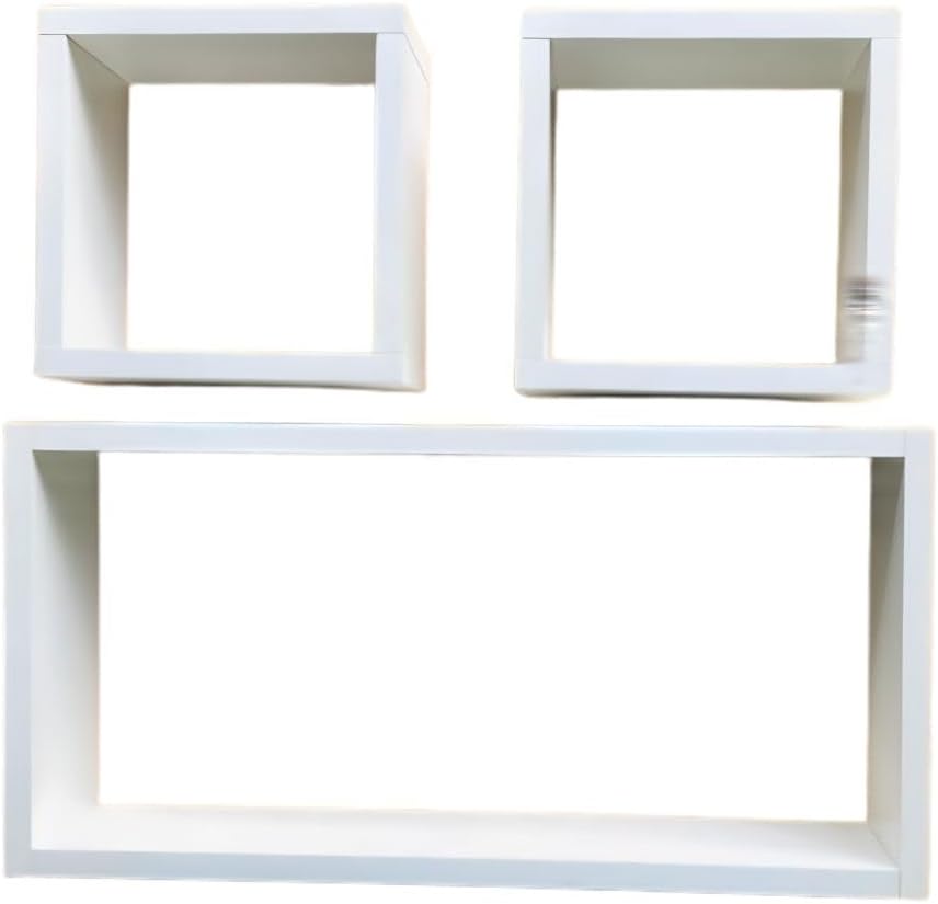 Kit com 3 Nichos Retangulares Decorativos em MDF Branco – Quarto,...