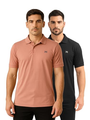 Image of Force NXT Men's Premium Microfiber Fabric Solid T-Shirt | Polo Neck Half-Sleeves T-Shirt for Men | Label Free with Anti-Static for Daily Uses