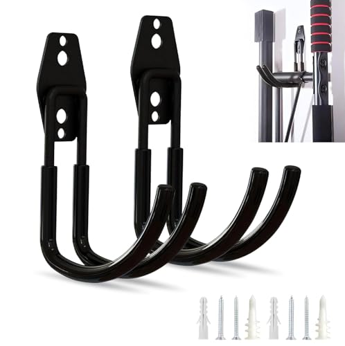 Qurbuns 2 PCS EV Charger Holder Wall Mount, Multifunctional Heavy-Duty J-Wall Hooks for Storage, EV Charger Cord Organizer, Universal Organizer Hooks for Bicycles, Garden Tools & Garage Items