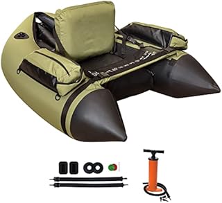 Xproutdoor Inflatable Fishing Float Tube with Adjustable Backpack Straps, Storage Pockets, Fish Ruler, Fly Fishing Boat with Pump, 350LBS Load Bearing Capacity, FT009