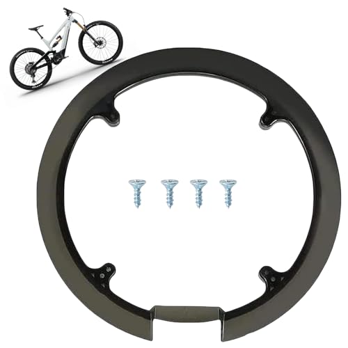 Zerquell Copriruota Catena Bicicletta, Compatibile con Catene 42 e 44 Denti, Paracatena per Mountain Bike, Anello paracatena Universale a 4 Fori, Protezione Pignone con 4 Viti (Nero)