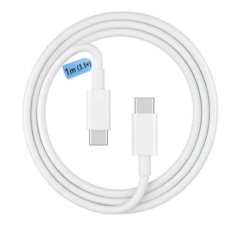 Image of XYKOS Samsung Original 45W Type C to C Charger Cable, Compatible with Samsung Galaxy A36 /A27 /M17e, USB-C Data Sync Cord for Tablet, High Speed Durable Tangle Free Quick Charge Power Cable Wire, White