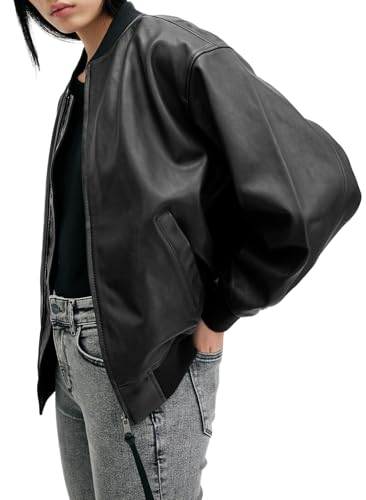Women's Belle Leather Bomber Jacket4