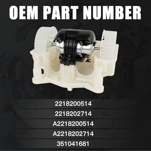 Image of 2218202714 HVAC Blower Motor w /Wheel Fan Cage Compatible with Mercedes Benz CL550 CL600 CL63 S350 S400S500 S63 S65 AMG 2218200514 A2218202714 351041681