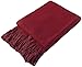 Homiest Decorative Knitted Throw Blanket with Fringe, Lightweight Blanket Acrylic Knit Blanket, Soft & Cozy Tassel Blanket for Couch Sofa Bed (Red, 60 x 80 Inch)