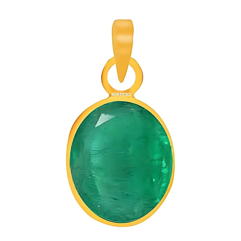 Emerald/Panna 10.25 Ratti or 9.5 Carat Certified Astrological Gemstone Panchdhatu/5 Metals 22k Gold Plated pendant for Men & Women -nvdhp31025-image-34