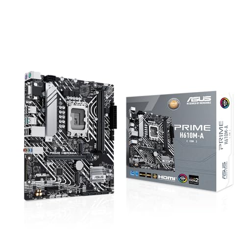 Image of ASUS Prime H610M-A-CSM Intel H610 (LGA 1700) CSM Business mATX Motherboard, with PCIe 4.0, 2X M.2, DDR5, 1GbE LAN, DP, HDMI, VGA, USB 3.2 Gen 2 Ports, ASUS Control Center Express IT Management