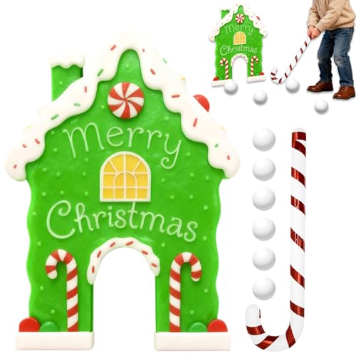 子供向けゴルフ玩具 - 繰り返し遊べるクリスマスおもちゃ,ジンジャーブレッドゴルフゲーム ボールとキャンディケーン付き - 家族と大人、ティーン、子供のための交流娯楽パーティー屋外イベント