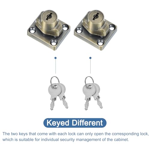 Image of MECCANIXITY Twist Knob Keyed Hasp Locks Safety Packlock Clasp Hasp Latches with Keys & Screws 2.5 Inch for Window Barn Drawer Cabinet Garage Small Doors (Pack of 2, Green)
