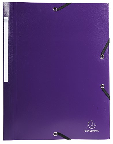 Exacompta - Réf. 55818E - Paquet de 10 chemises à élastiques Opak - pochettes 3 rabats - en polypropylène opaque - dimensions 24 x 32 cm pour documents au...