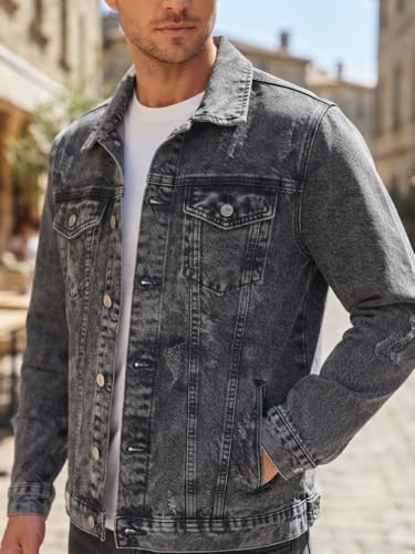 Image of GRECIILOOKS Men'S Denim Jacket | Classic Regular Fit Jeans Jacket For Men | Stylish Branded Jackets For Men - Timeless Casual Wear