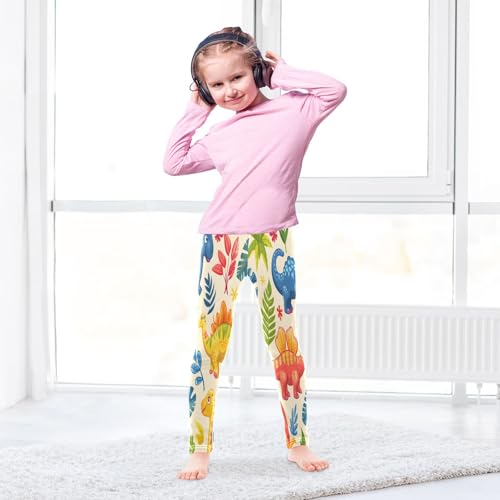 Bolaz Toddler Girls Leggings Printed Yoga Pants Leggings Dinosaur Tree Leaves for Kids4