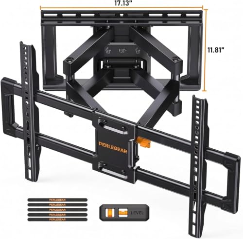 Perlegear UL Listed Full Motion TV Wall Mount for 42-90" TVs up to 132lbs - image 9